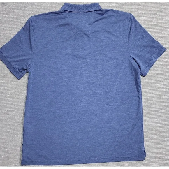 Nautica Mens XL Blue Heathered Wicking Performance Short Sleeve Polo Shirt - Picture 10 of 12